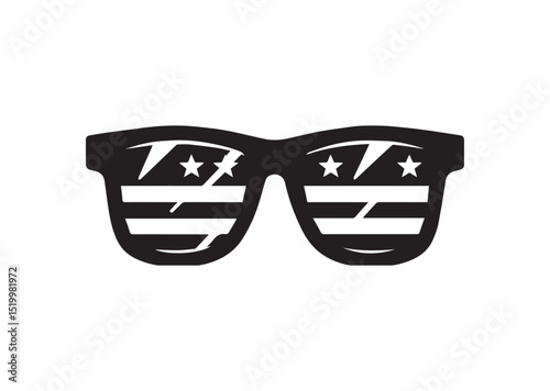 Patriotic Sunglasses Silhouette Vector
