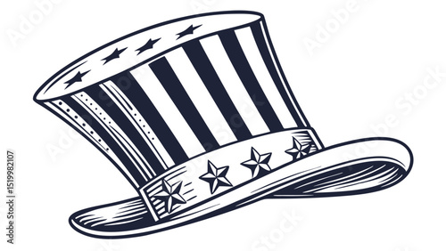 Uncle sam hat vector patriotic american usa independence day celebration illustration design graphic art