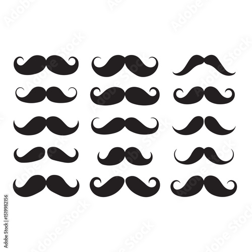 Collection of vintage vector mustache and beard styles, a seamless pattern illustration