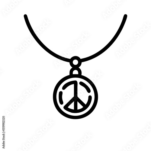 Peace Symbol Necklace Pendant Jewelry Charm Accessory Fashion Accessory Bohemian Style Hippie Style 70s Style Retro Style Vintage Style