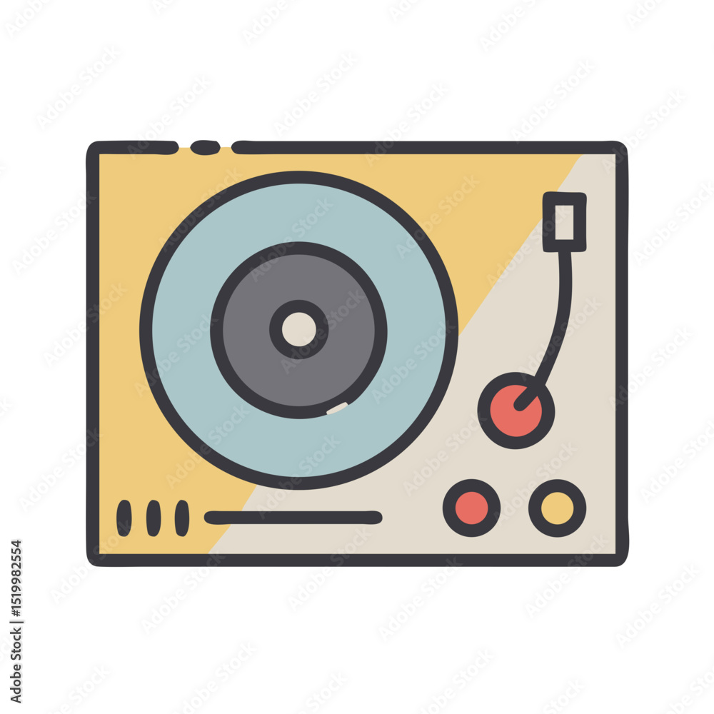 Fototapeta premium Retro Vintage Turntable Vinyl Record Player Music Audio Device
