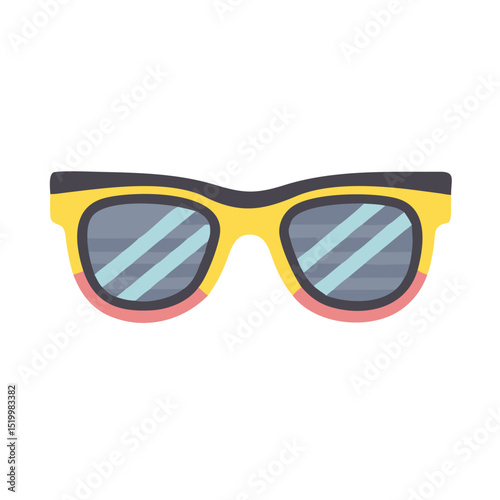 Stylish Yellow and Pink Sunglasses Summer Fashion Accessory Design