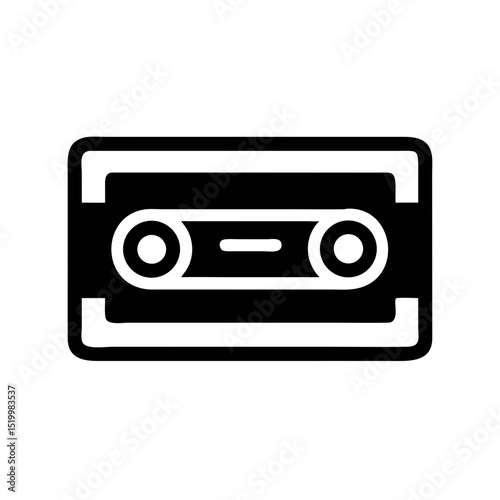 Vintage Audio Cassette Tape Icon Retro Music Technology Symbol