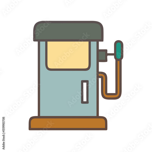 Simple Illustration of a Gas Station Fuel Pump Dispenser for Cars and Vehicles