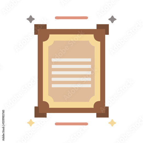 Elegant Wooden Framed Certificate or Document with Decorative Elements