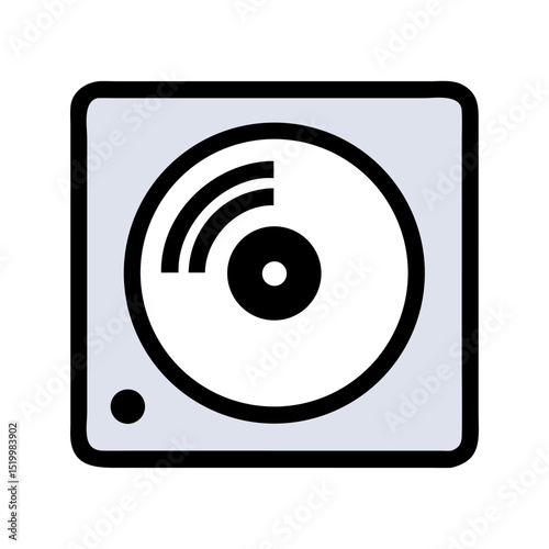 Compact Disc Player Icon Illustration Digital Media Storage Device Music Technology Retro Design Graphic User Interface Element