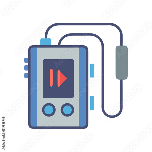 Retro Cassette Player Portable Music Device with Earphones