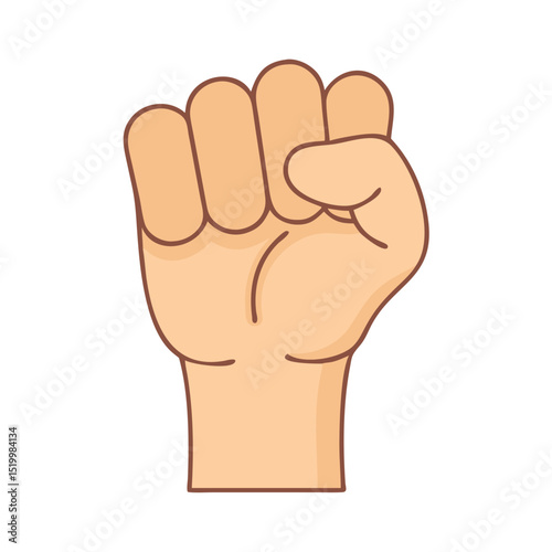 A clenched fist raised in protest solidarity power strength defiance