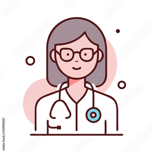 Friendly Female Doctor Wearing Glasses and a Stethoscope Medical Professional Healthcare Worker