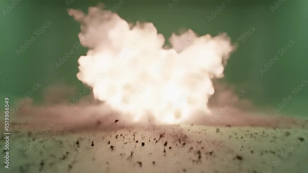 Explosion Effect Green Screen Visual Element Blast Footage