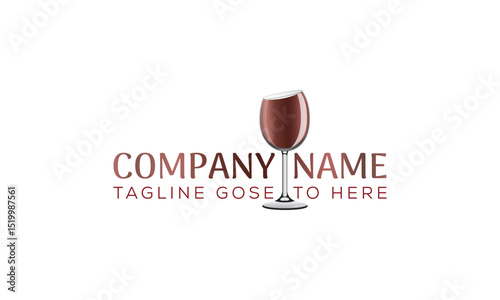 Wine Logo with glass vector template wine logo for bar or restaurant