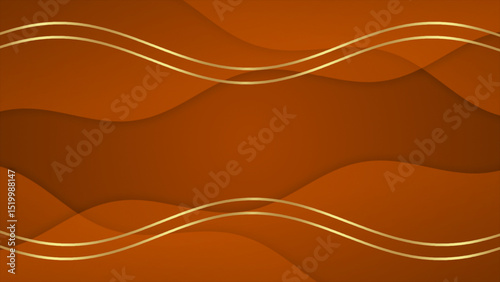 Dark Orange and golden abstract geometric motion techology background. Seamless looping background animation