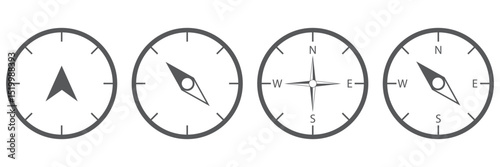Compass arrow icon. Navigation illustration