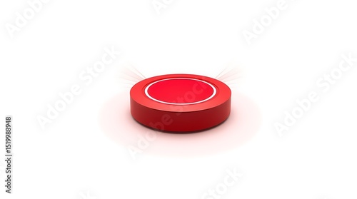 Red round button minimalist design technology interface, red, platform