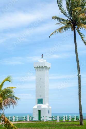 Lighthouse Farol de Porto Seguro, Bahia, Brazil, South America.