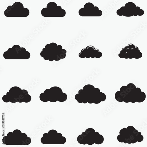 Cloud Svg Silhouette, Cloud Svg Bundle