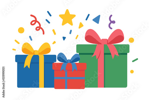 Various colored celebrations and gift boxes for presentations are available