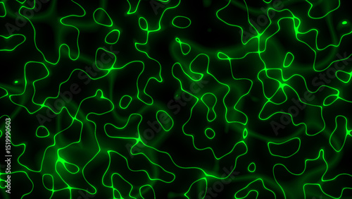 Glowing Green neon abstract pattern minimal geometric sci-fi futuristic technology background