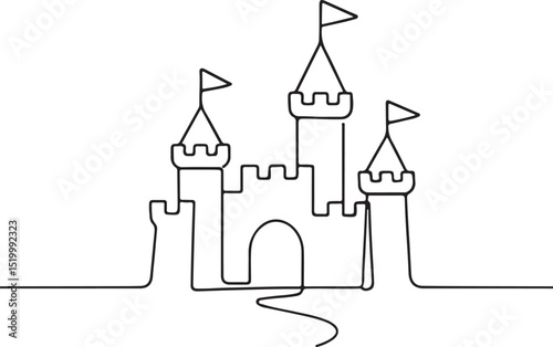 Amusement Park Castle Towers Illustration
