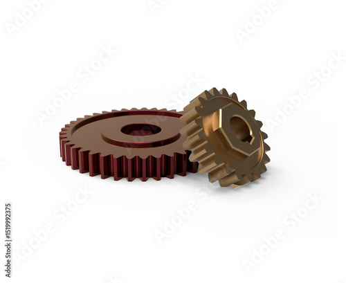 3d visualization of steel gear for engineering