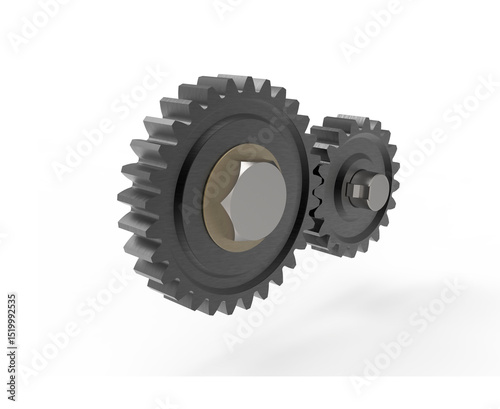 3d visualization of steel gear for engineering
