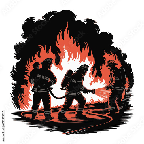 Vector art illustration of an fire faither design
