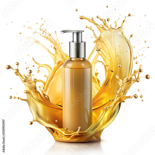 Splash Effect for Shampoo Advertisement Isolated on Transparent Background