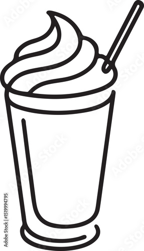 Stylized Milkshake Topping Logo Vector Art