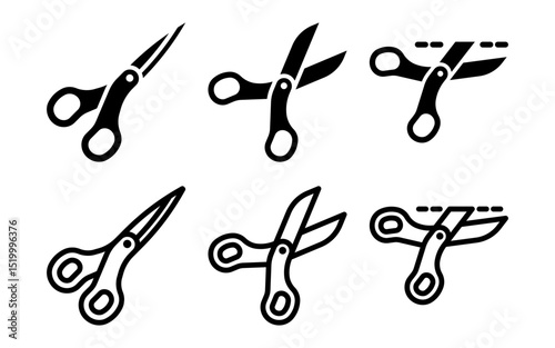 Scissors icon set. flat illustration of vector icon on white background