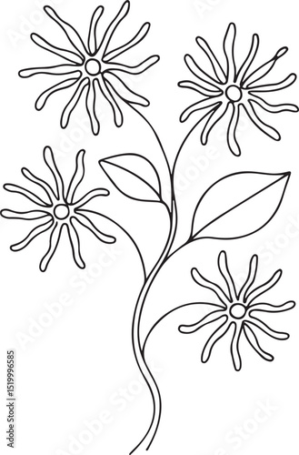 Line Art Witch Hazel Botanical Wall Decor