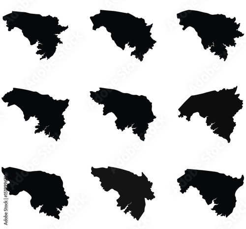 GuineaBissau map black silhouette vector style with white background