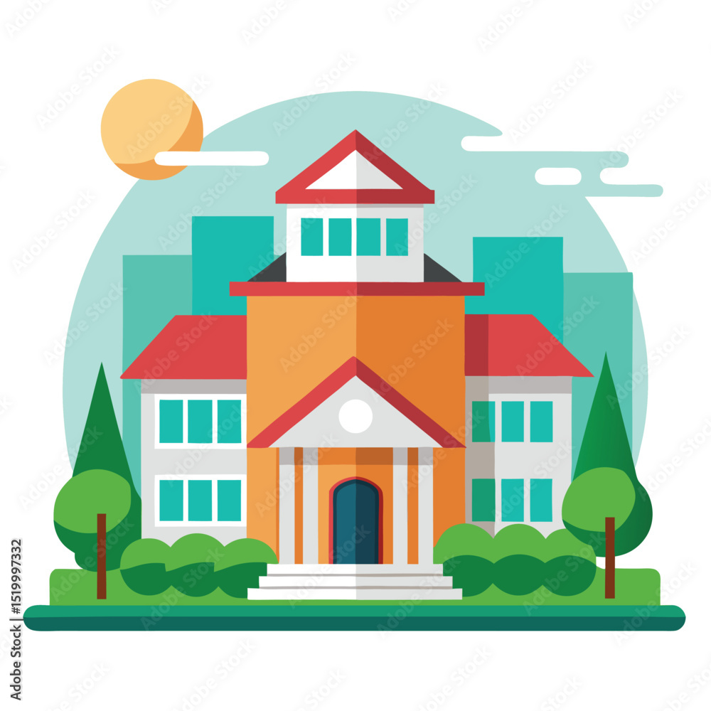 Naklejka premium House with Hand and Gold Coin – Flat Vector Real Estate and Investment Concept Icon 