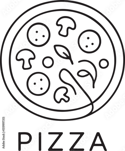 Pizzeria Menu Pizza Badge Vector Art