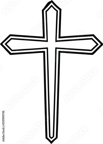A simple golden cross symbolizing faith and spirituality in Christianity photo