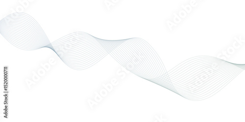abstract Grey wave line background on white background.