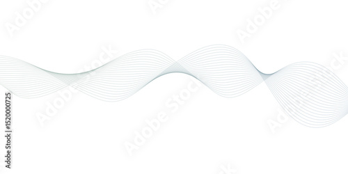 abstract Grey wave line background on white background.