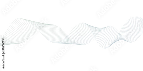 abstract Grey wave line background on white background.