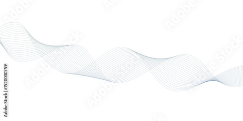 abstract Grey wave line background on white background.