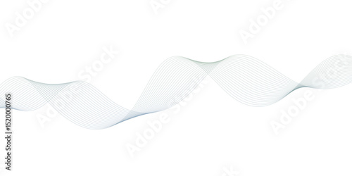abstract Grey wave line background on white background.