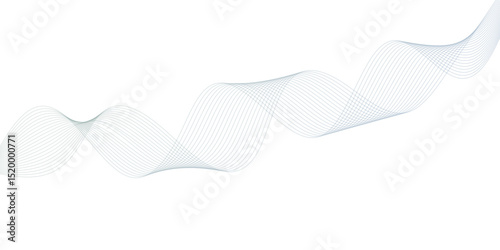 abstract Grey wave line background on white background.