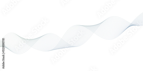 abstract Grey wave line background on white background.