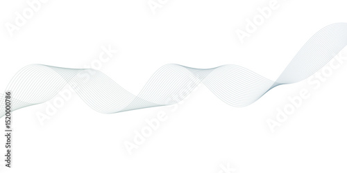 abstract Grey wave line background on white background.