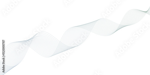 abstract Grey wave line background on white background.