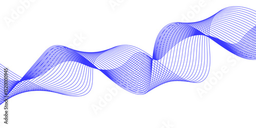 Abstract blue background with a glowing abstract waves. Abstract wave element for design. Digital frequency track equalizer, Futuristic background design. Long exposure, Light painting photography.