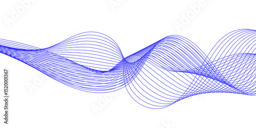 Abstract blue background with a glowing abstract waves. Abstract wave element for design. Digital frequency track equalizer, Futuristic background design. Long exposure, Light painting photography.