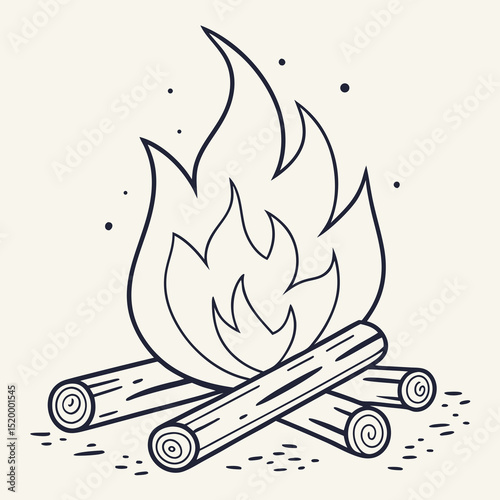 Bonfire Clipart in Minimal Design
