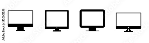 Computer icon set vector. computer monitor sign and symbol, vector illustration
