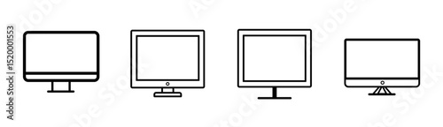 Computer icon set vector. computer monitor sign and symbol, vector illustration
