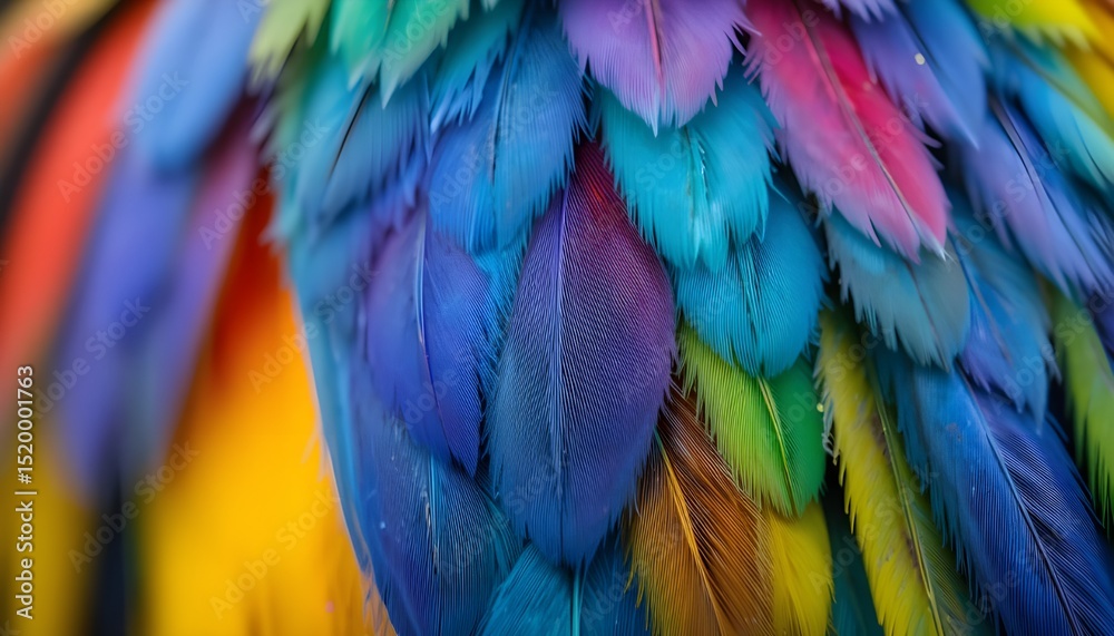 Obraz premium Close-Up of Vibrant Rainbow Parrot Feathers 