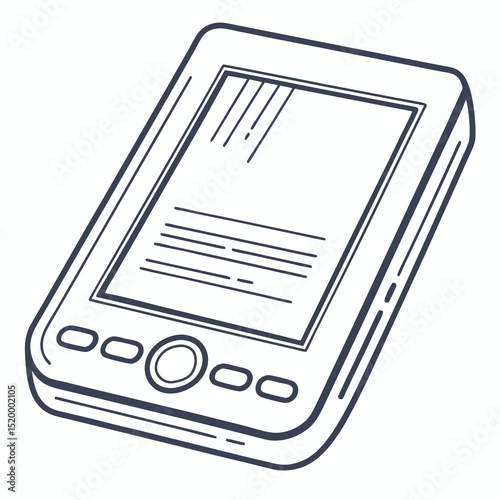 Ebook Reader Clipart in Modern Flat Style
